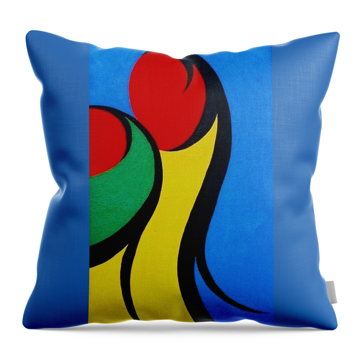 Abstract Throw Pillow featuring the painting Mother and Child by Micah Guenther