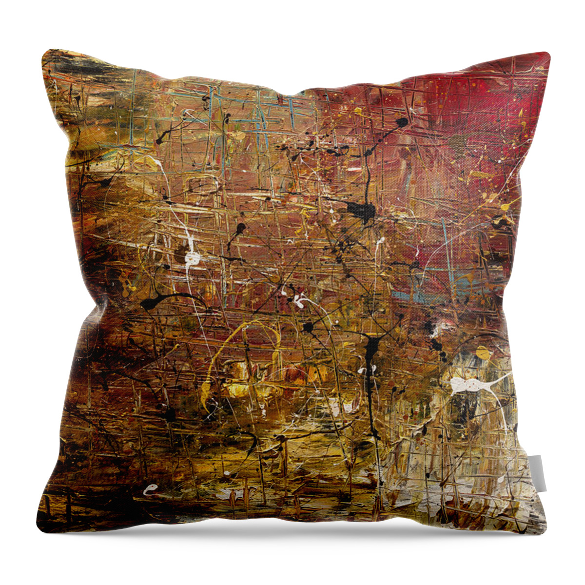 Abstract Art Throw Pillow featuring the painting Mother Lode by Carmen Guedez