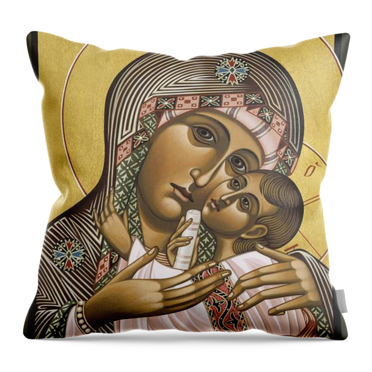 Mother Of God Throw Pillow featuring the painting Mother of Fairest Love 053 by William Hart McNichols