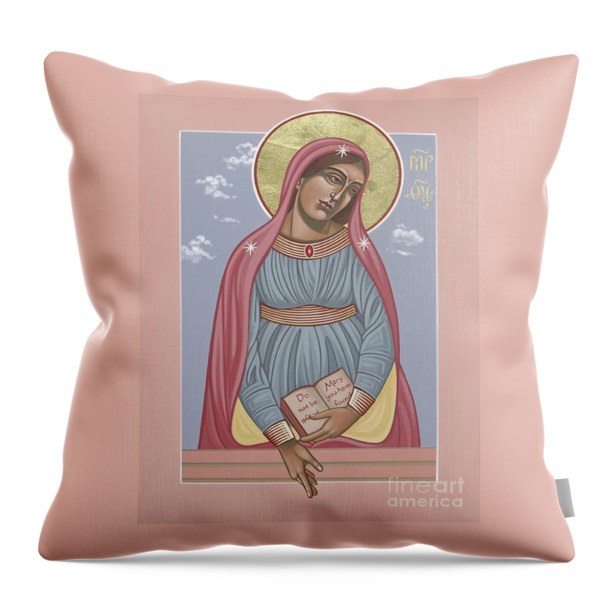 Mother Of God Throw Pillow featuring the painting Mother of Holy Hope 263 by William Hart McNichols