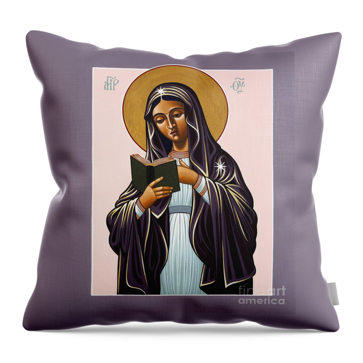 Mother Of The Incarnate Word Throw Pillow featuring the painting Mother of the Incarnate Word 071 by William Hart McNichols