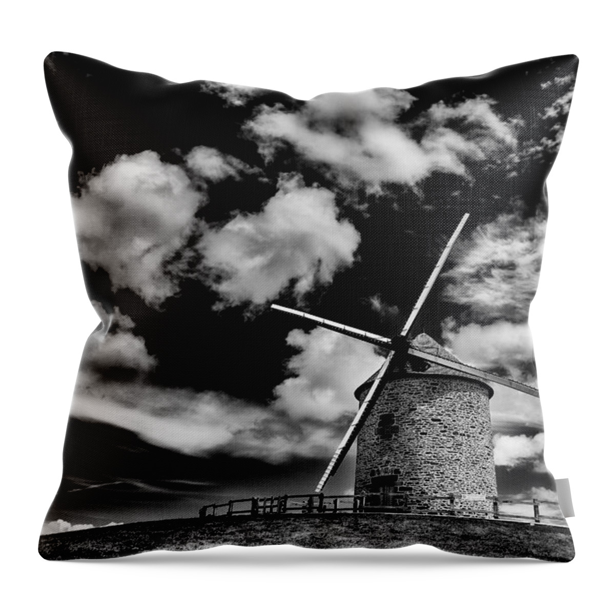 Moulin De Moidrey Throw Pillow featuring the photograph Moulin de Moidrey Deux by Nigel R Bell