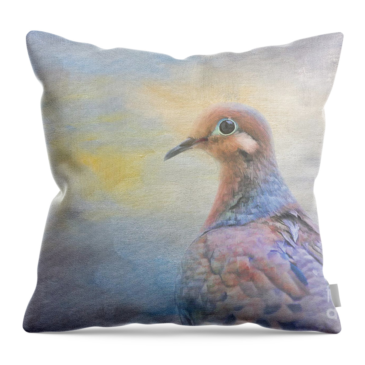 Mourning Dove Throw Pillow featuring the digital art Mourning Dove Art by Jayne Carney