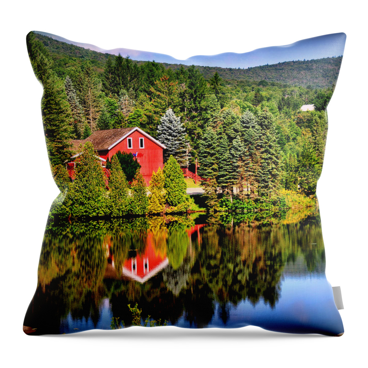 Mt. Snow Throw Pillow featuring the photograph Mt. Snow in Summer by Mitchell R Grosky