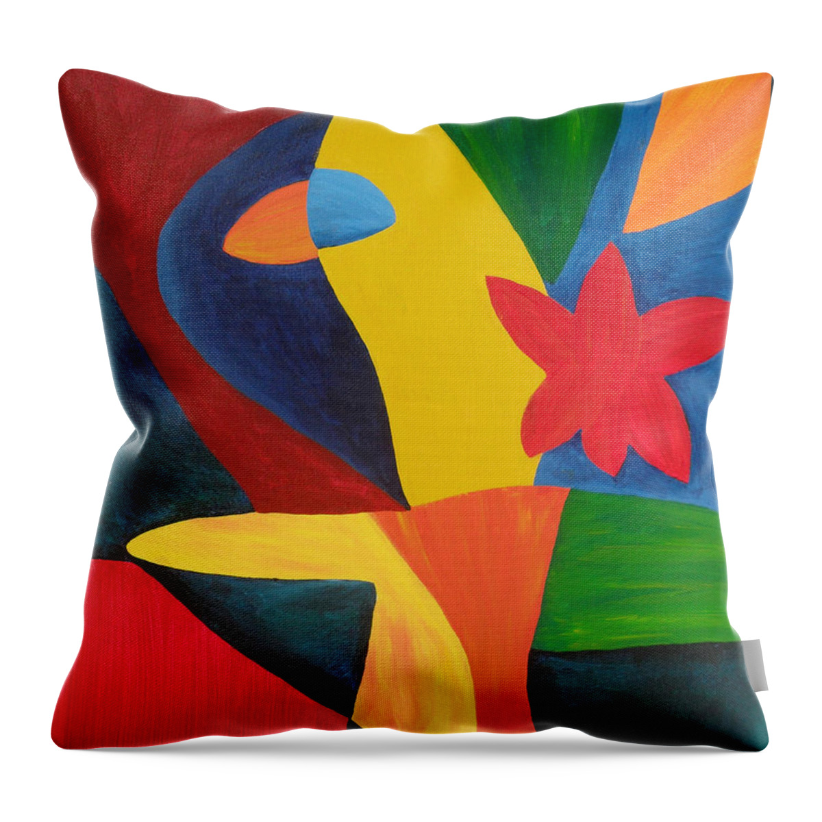 Abstract Throw Pillow featuring the painting Multiple Personalities by Amanda Sheil