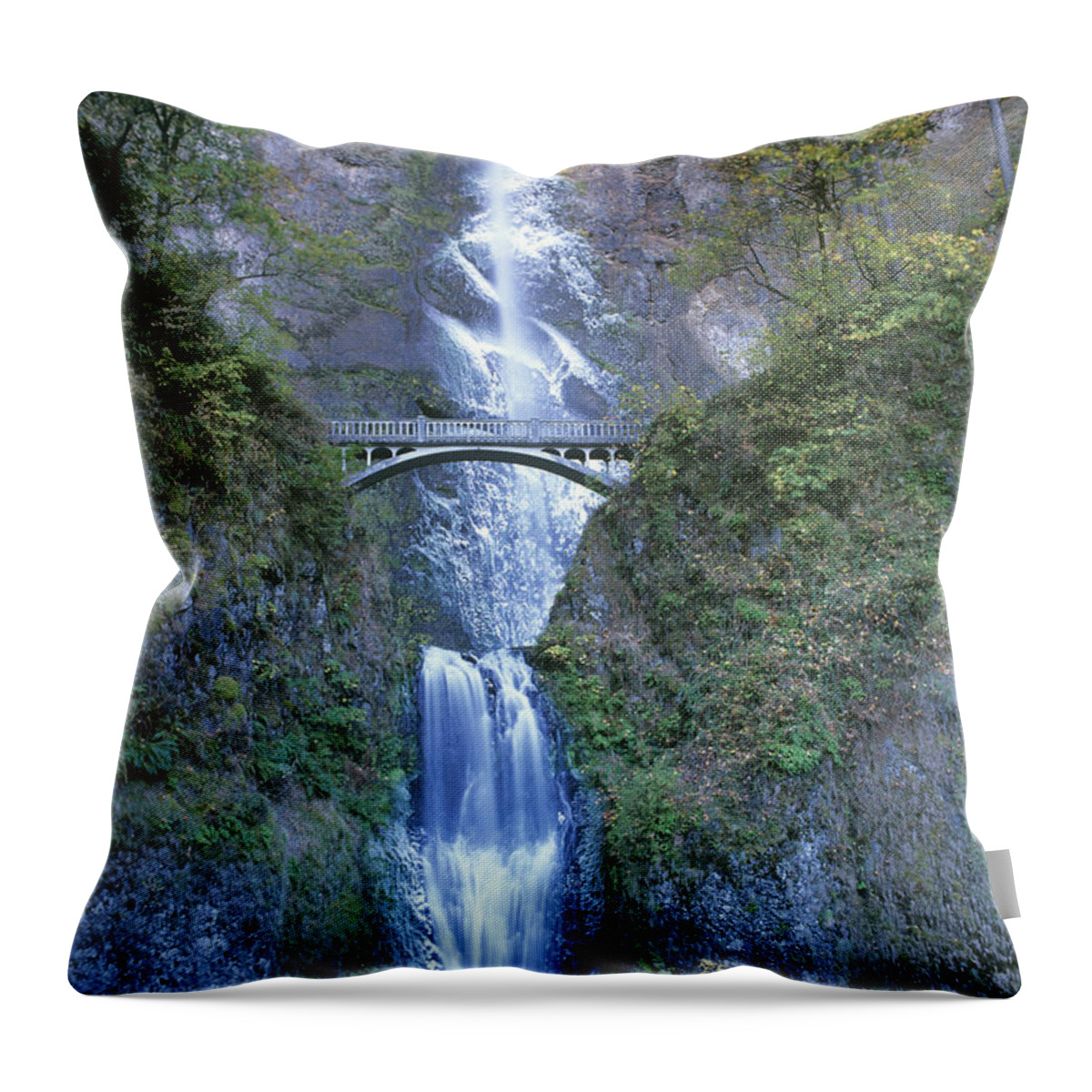 North America Throw Pillow featuring the photograph Multnomah Falls Columbia River Gorge by Dave Welling