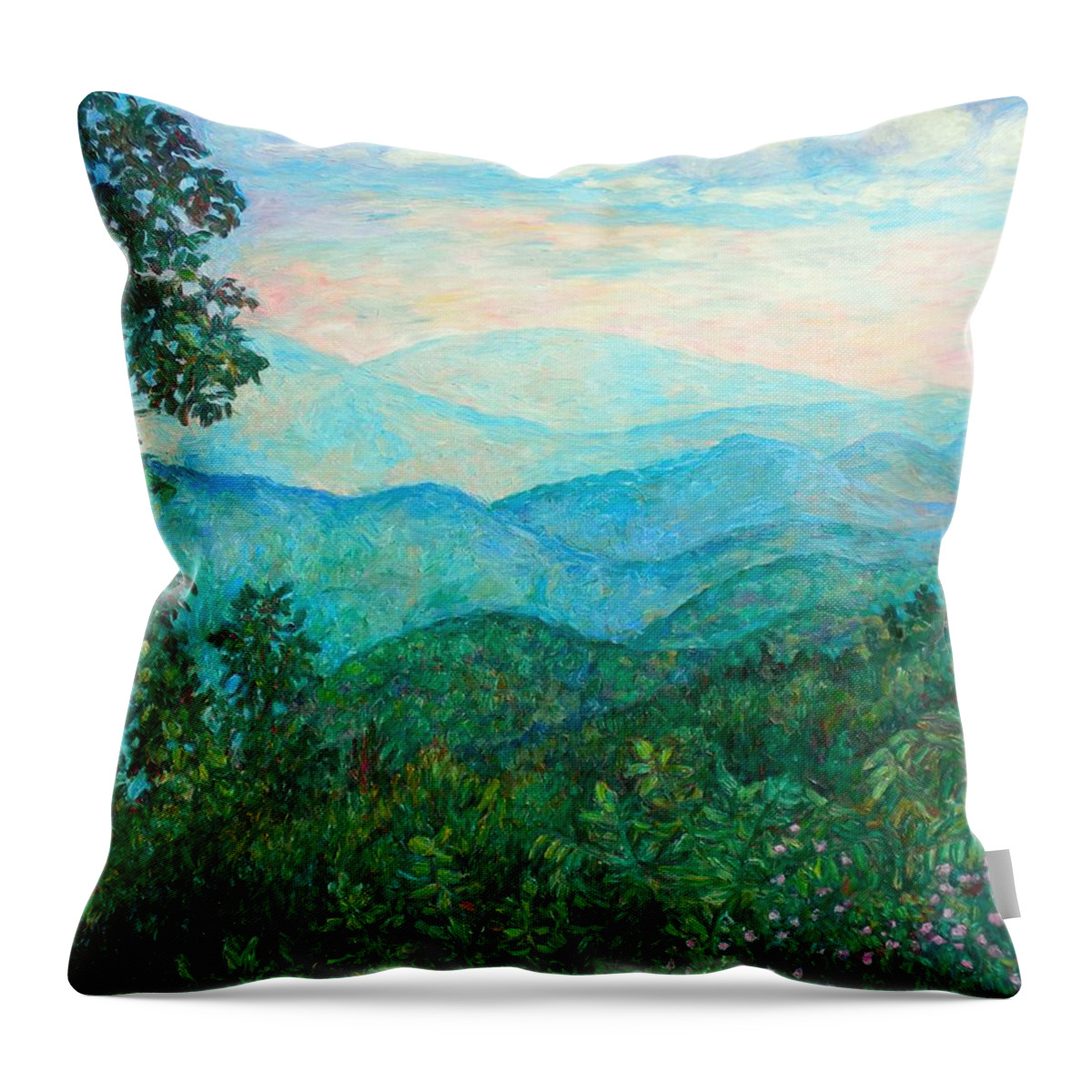 Landscape Throw Pillow featuring the painting Near Purgatory by Kendall Kessler