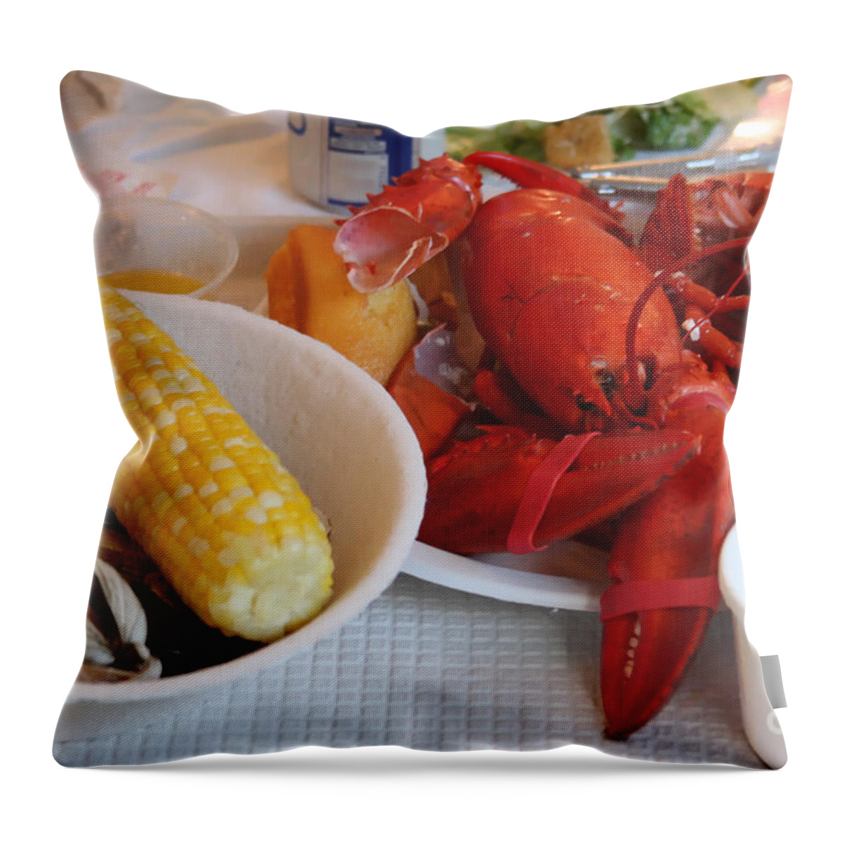Clambake Throw Pillow featuring the photograph New England Clambake by Jayne Carney