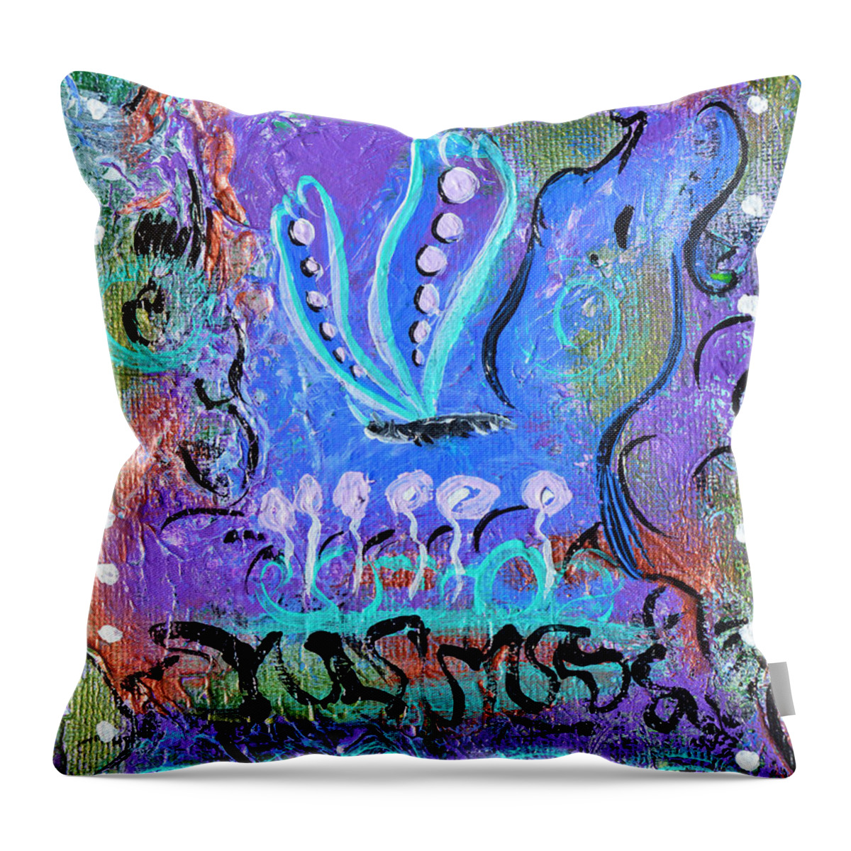Reborn Throw Pillow featuring the painting New Life by Donna Blackhall