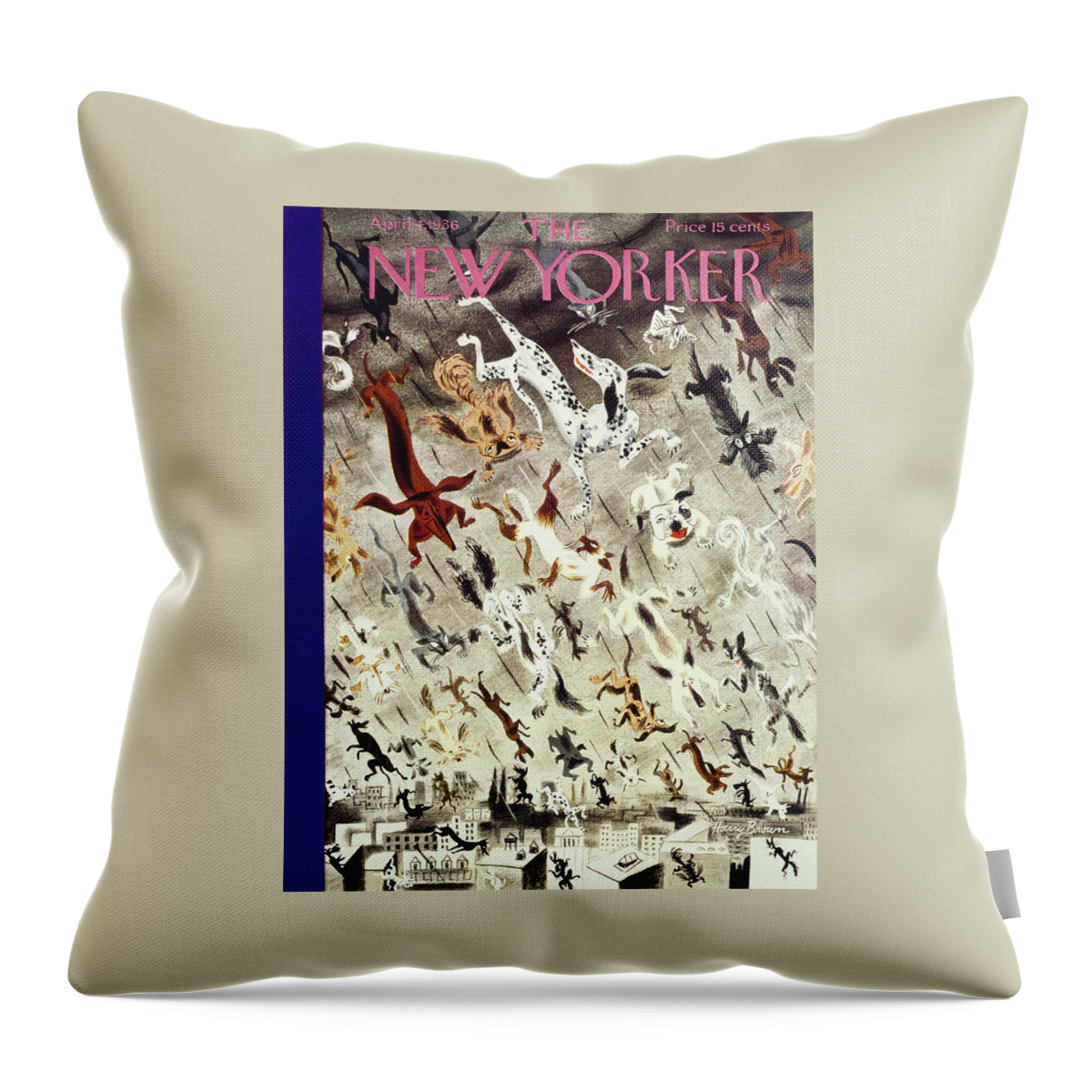 New Yorker April 4 1936 Throw Pillow