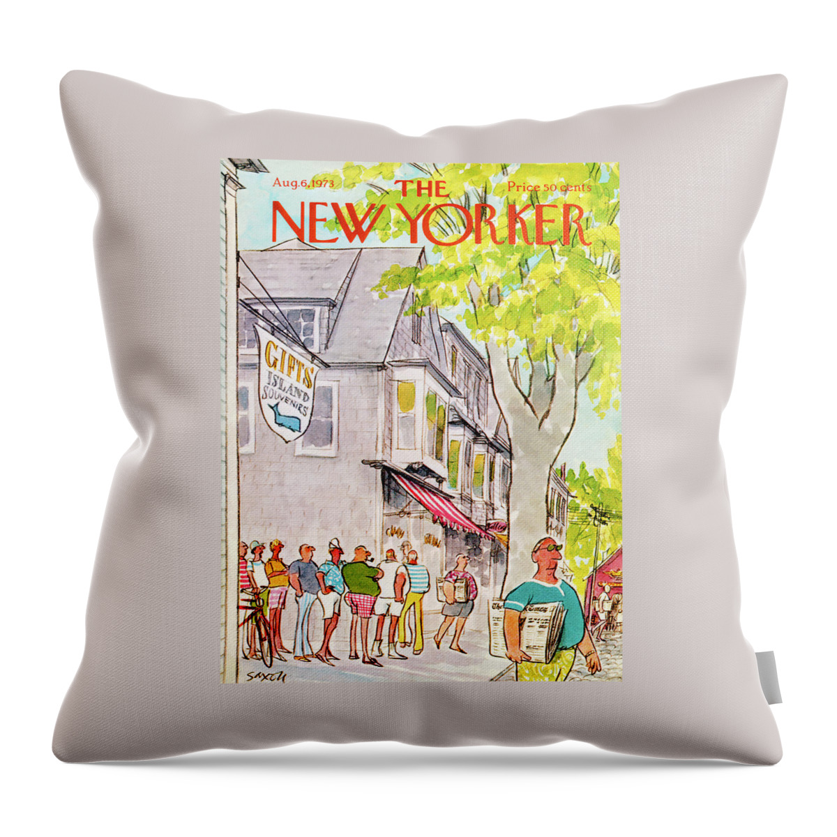 New Yorker August 6th, 1973 Throw Pillow
