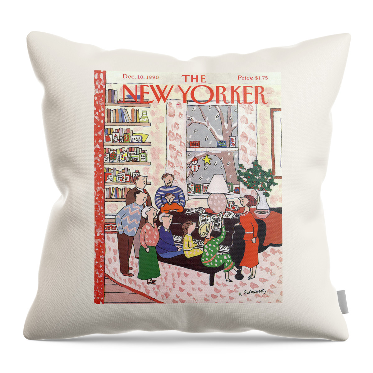 New Yorker December 10th, 1990 Throw Pillow