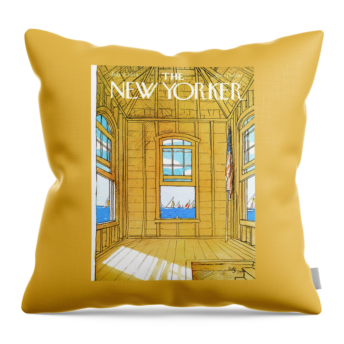 New Yorker July 2nd, 1979 Throw Pillow