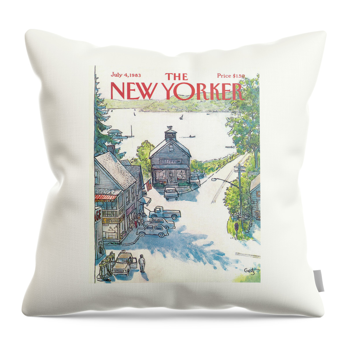 New Yorker July 4th, 1983 Throw Pillow