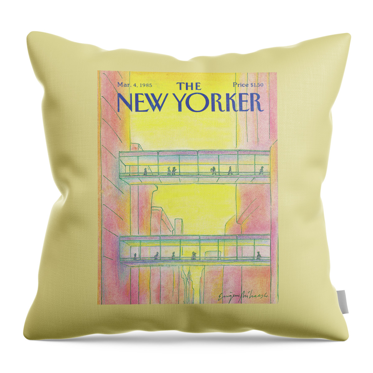 New Yorker March 4th, 1985 Throw Pillow