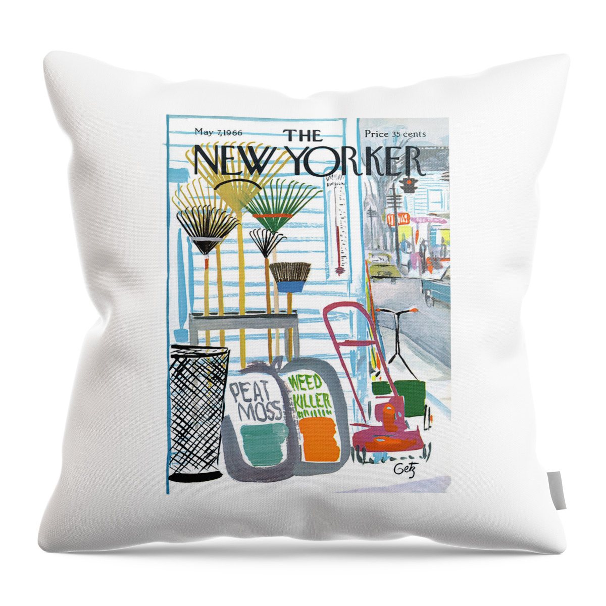New Yorker May 7th, 1966 Throw Pillow