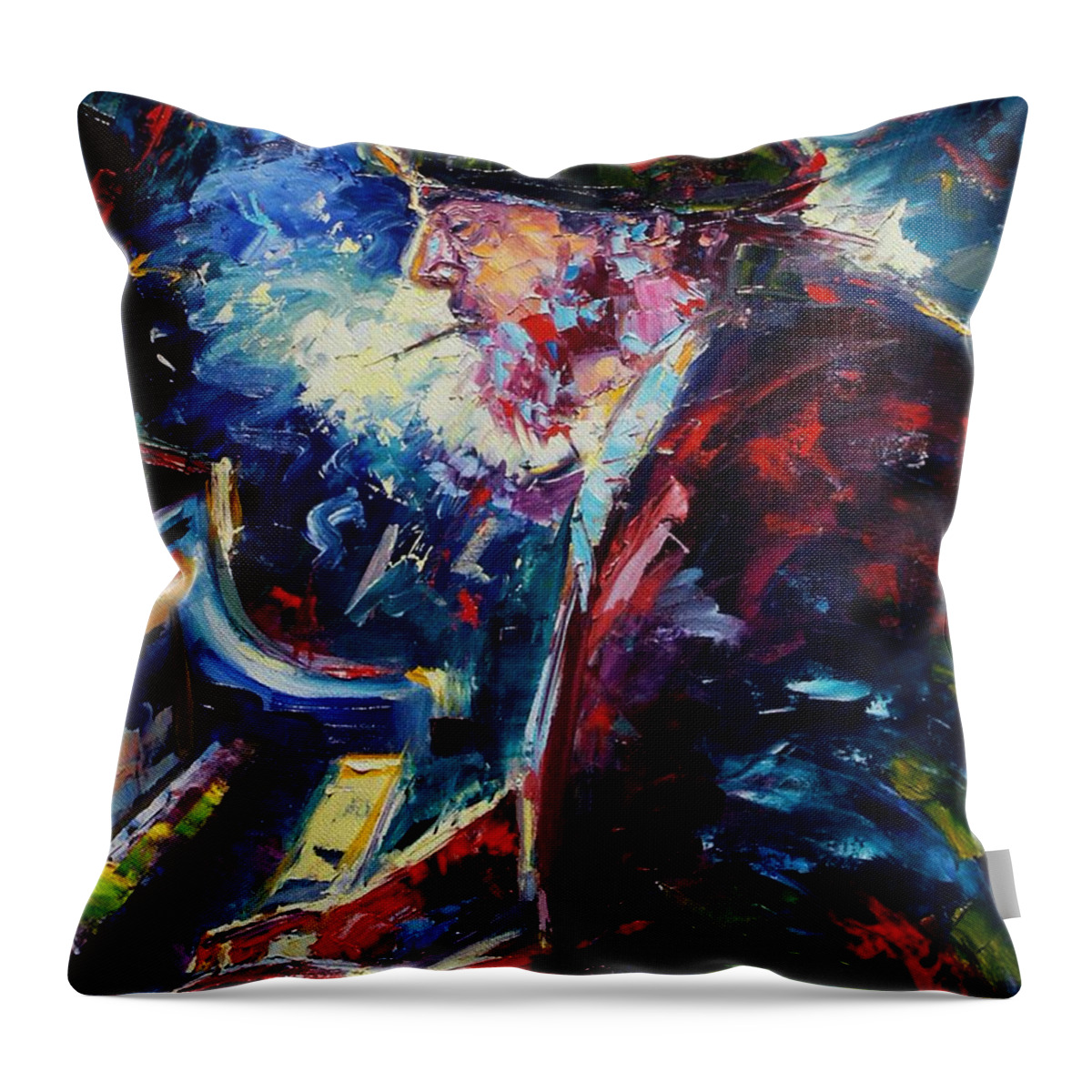 Blues Throw Pillow featuring the painting Night Tripper by Debra Hurd