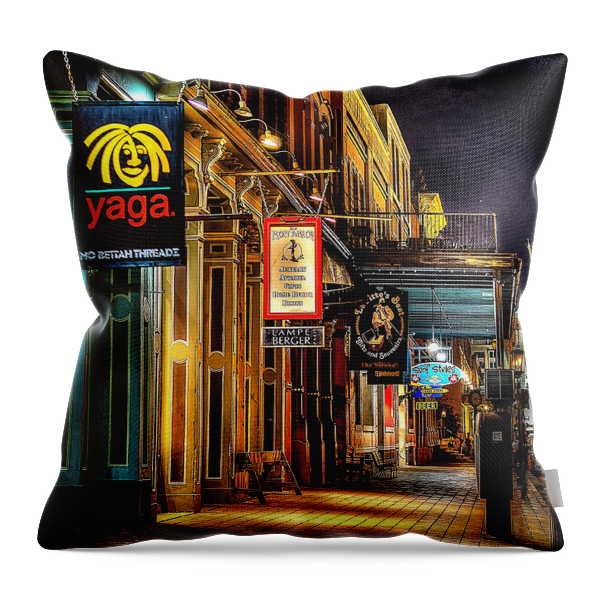 Strand Throw Pillow featuring the photograph Nighttime on the Strand by David Morefield