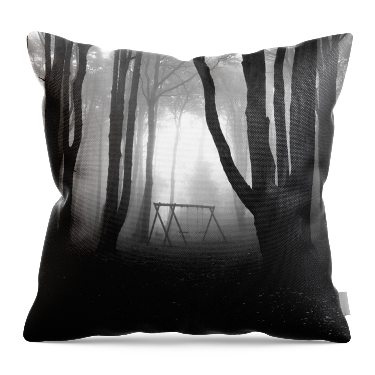 Bw Throw Pillow featuring the photograph No man's land by Jorge Maia