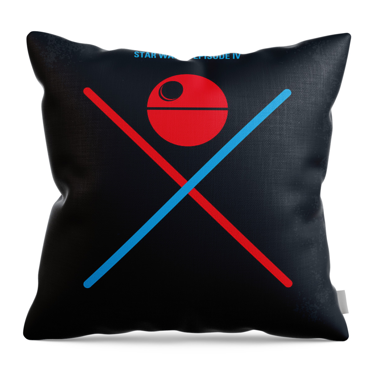 Star Wars Episode Iv A New Hope Throw Pillow featuring the digital art No154 My STAR WARS Episode IV A New Hope minimal movie poster by Chungkong Art