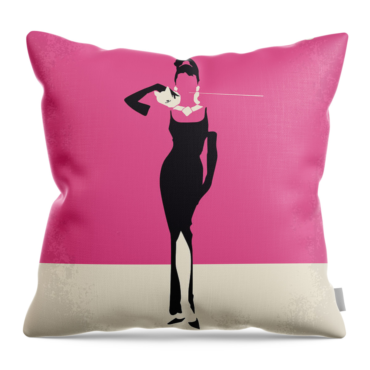 Breakfast At Tiffanys Throw Pillow featuring the digital art No204 My Breakfast at Tiffanys minimal movie poster by Chungkong Art