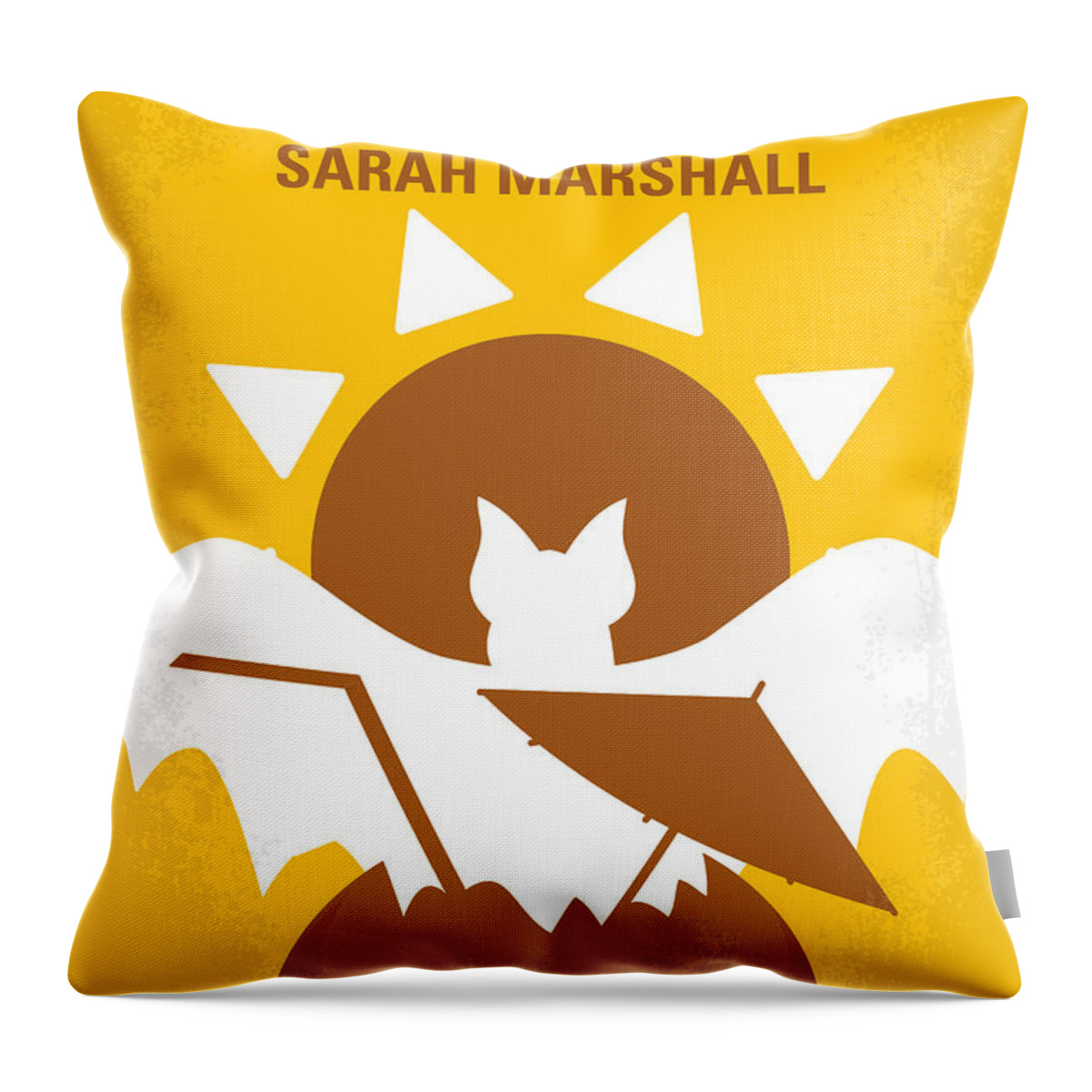 Forgetting Throw Pillow featuring the digital art No393 My Forgetting Sarah Marshall minimal movie poster by Chungkong Art