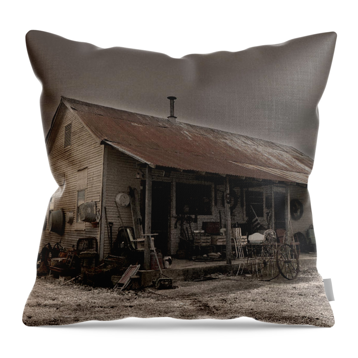 Noland Country Store Throw Pillow featuring the digital art Noland Country Store by William Fields