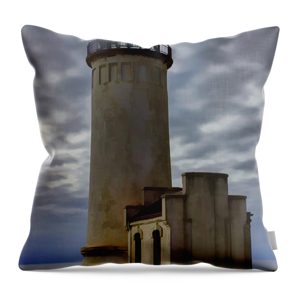 North Head Lighthouse Throw Pillow featuring the photograph North Head Lighthouse by Cathy Anderson