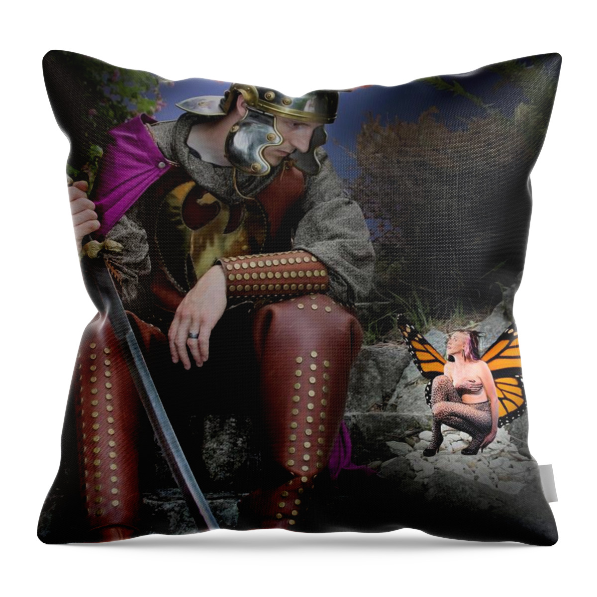 Fairy Throw Pillow featuring the photograph Not Funny by Jon Volden