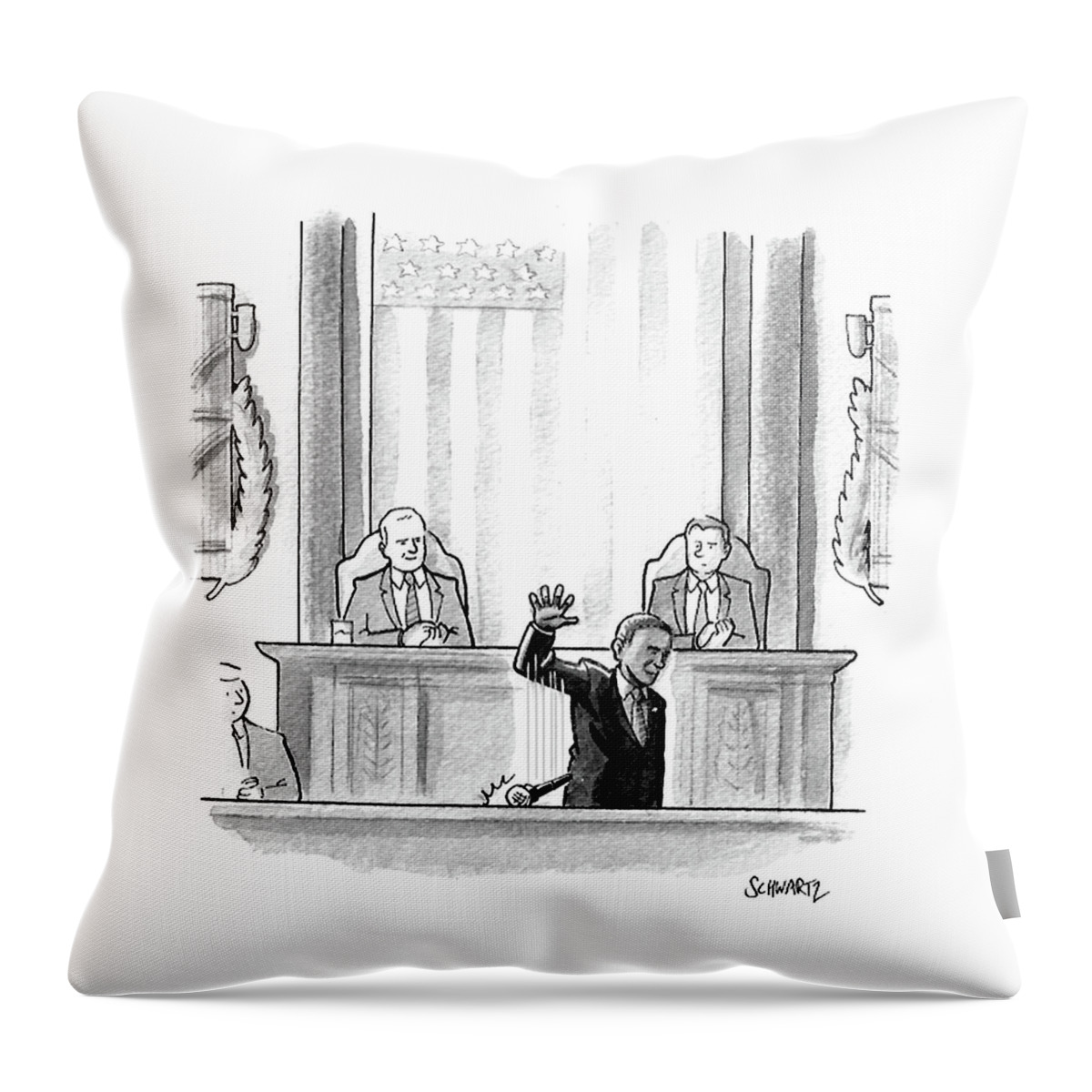 Obama Dropping A Mic Throw Pillow