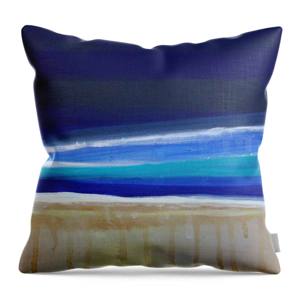 Abstract Painting Throw Pillow featuring the painting Ocean Blue by Linda Woods