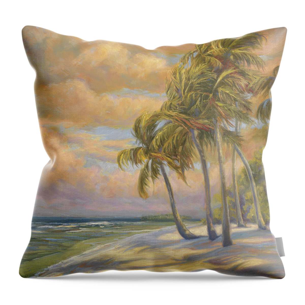 Beach Throw Pillow featuring the painting Ocean Breeze by Lucie Bilodeau