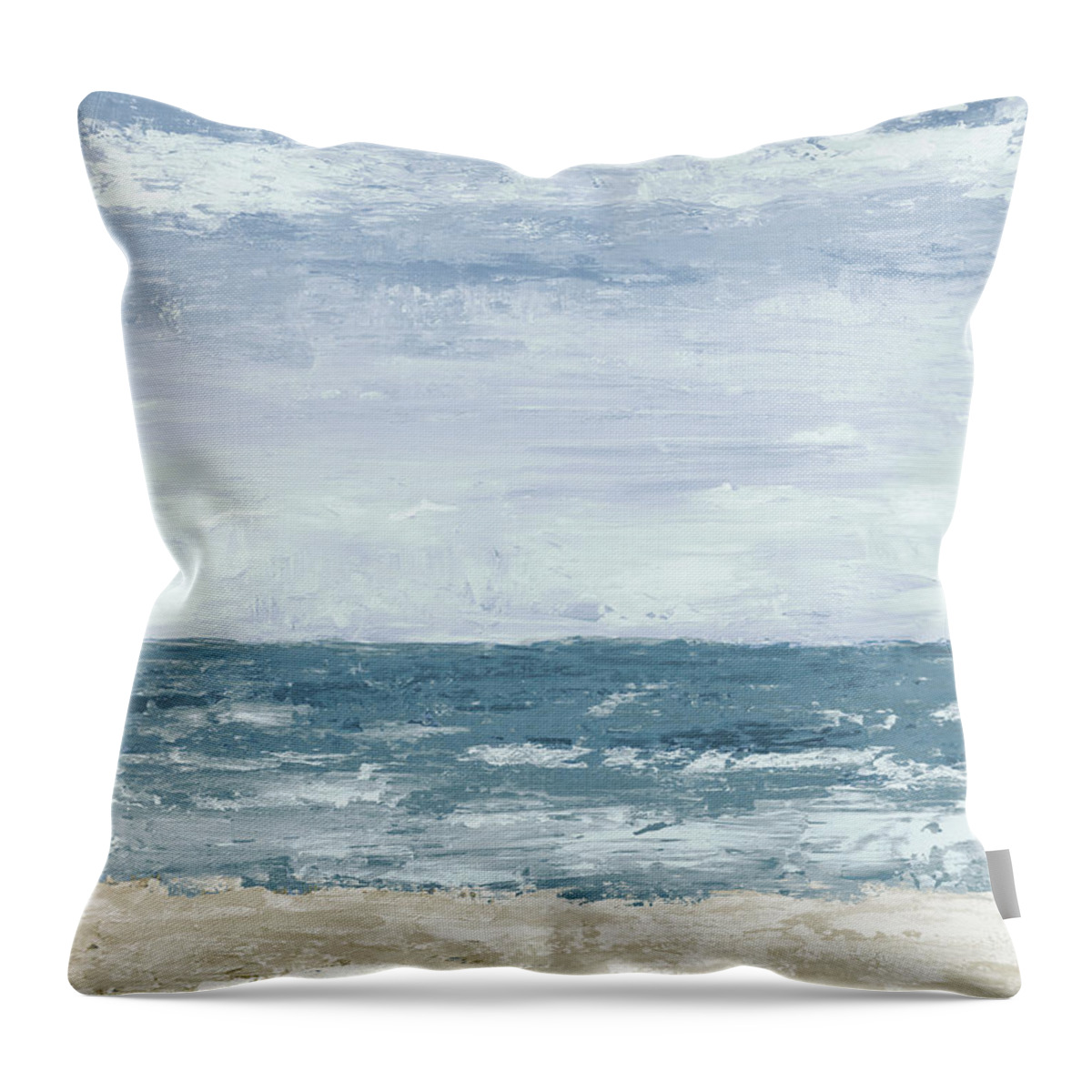 Oceans Throw Pillow featuring the painting Oceans In The Mind Vertical I by Julie Derice