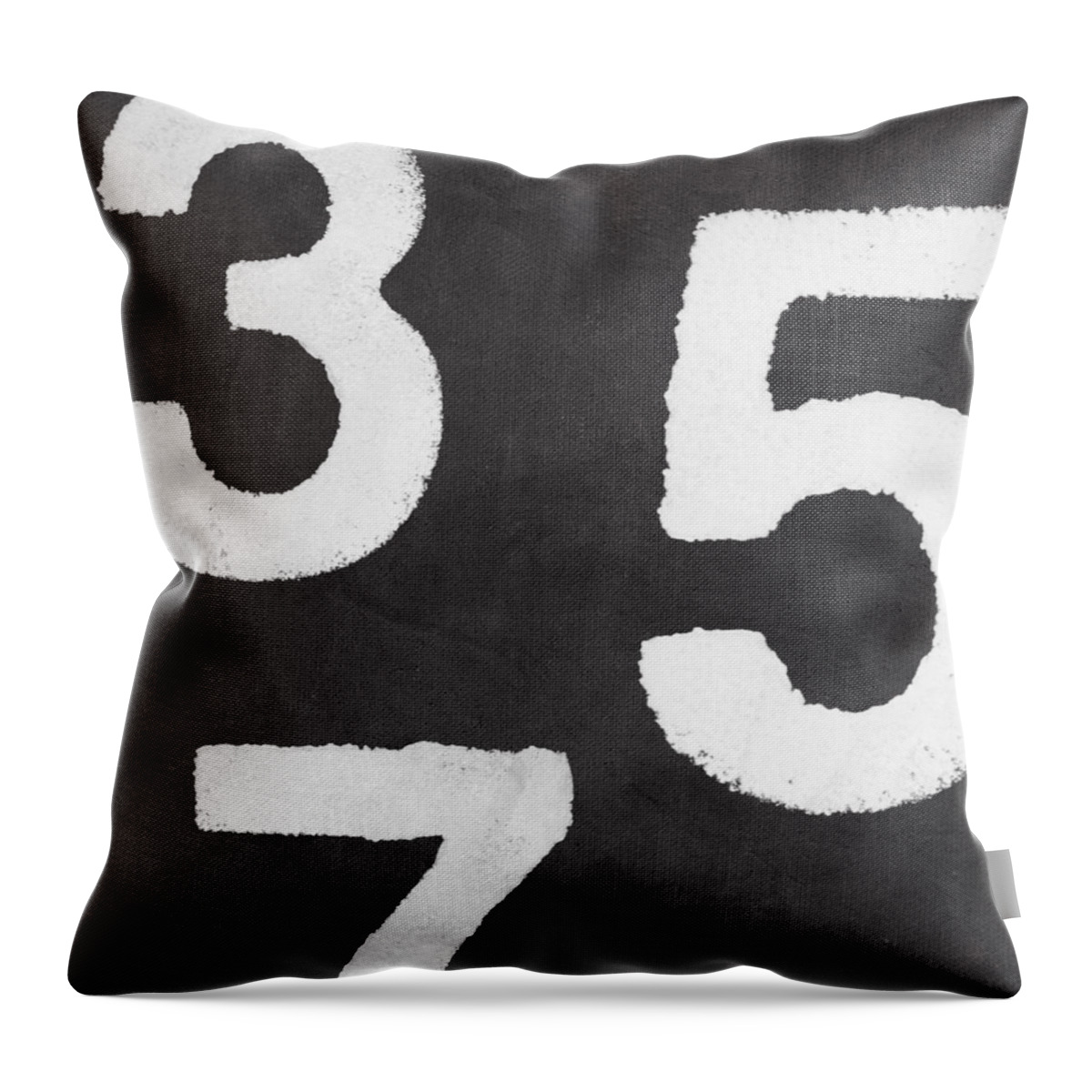 Odd Numbers Throw Pillow featuring the painting Odd Numbers by Linda Woods