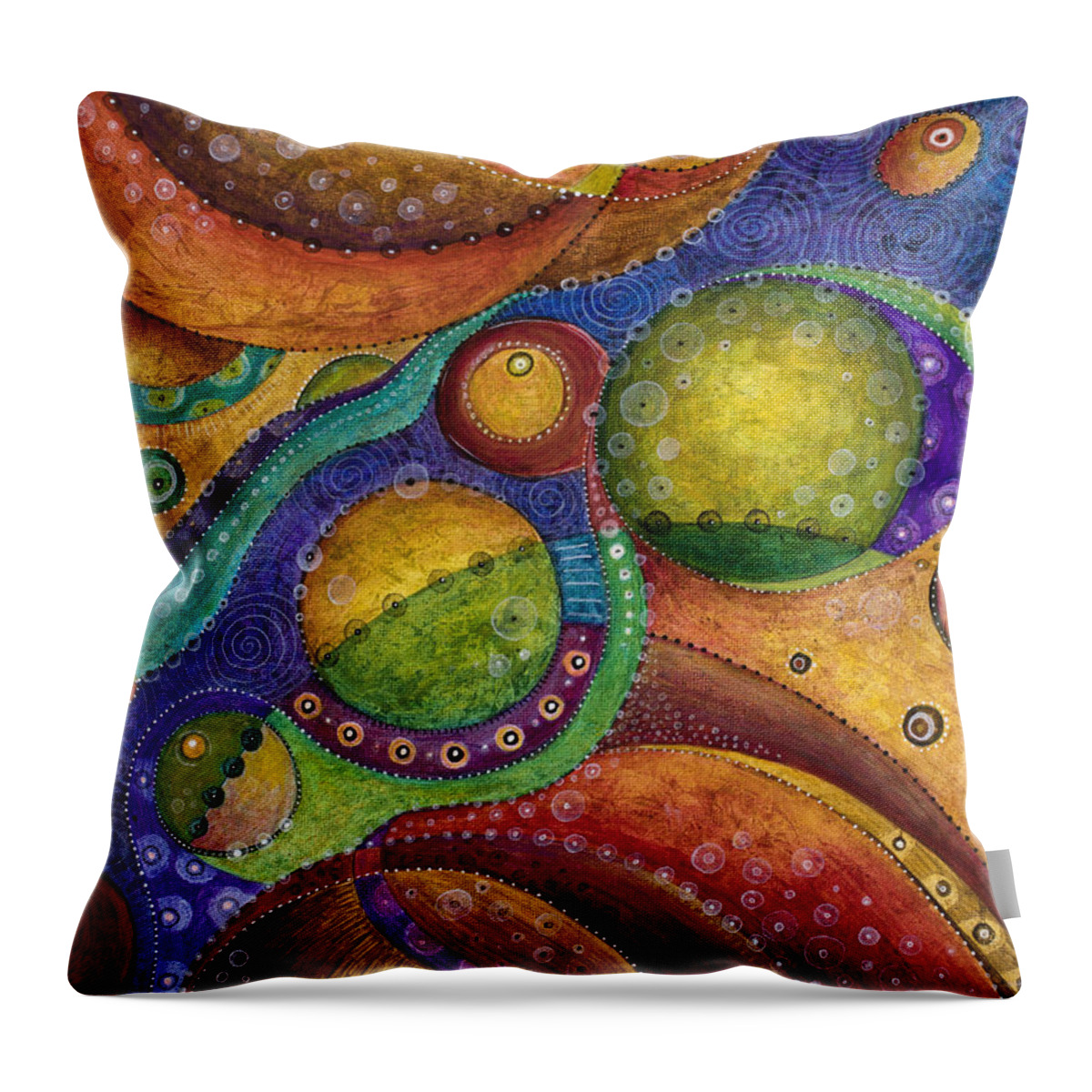 Circles Throw Pillow featuring the painting Odyssey by Tanielle Childers