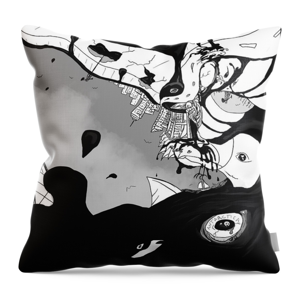 Bird Throw Pillow featuring the digital art Oil Spill by Craig Tilley