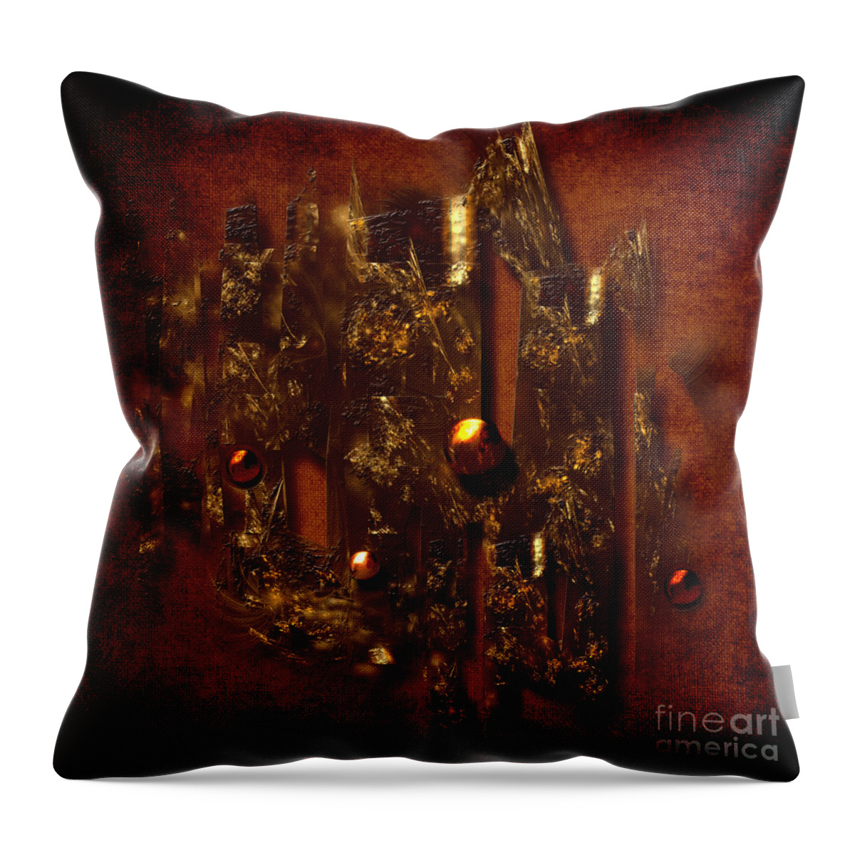 Gold Throw Pillow featuring the digital art Oldgold by Alexa Szlavics