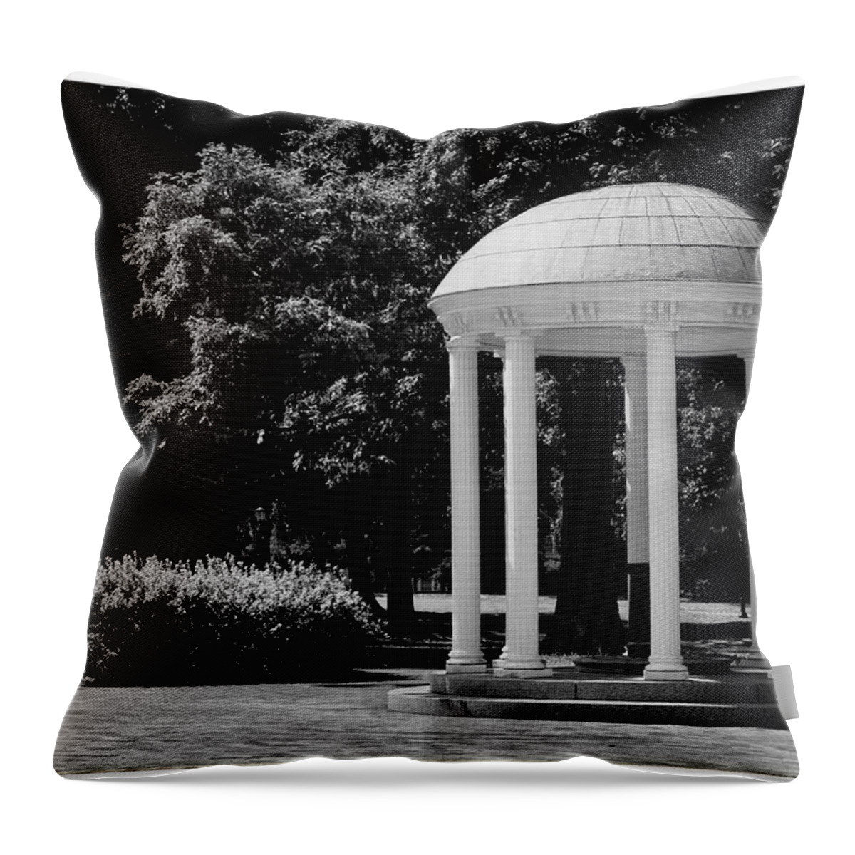 Old Well Throw Pillow featuring the photograph Old Well at UNC by Georgia Fowler