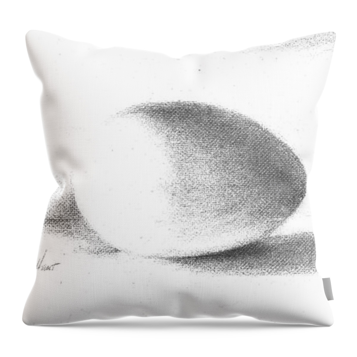 Still Life Throw Pillow featuring the drawing One Egg Only by Maria Hunt