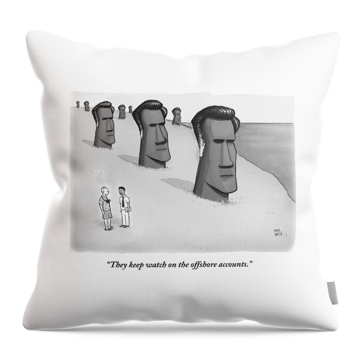 One Man Speaks To Another As They Stand In Front Throw Pillow