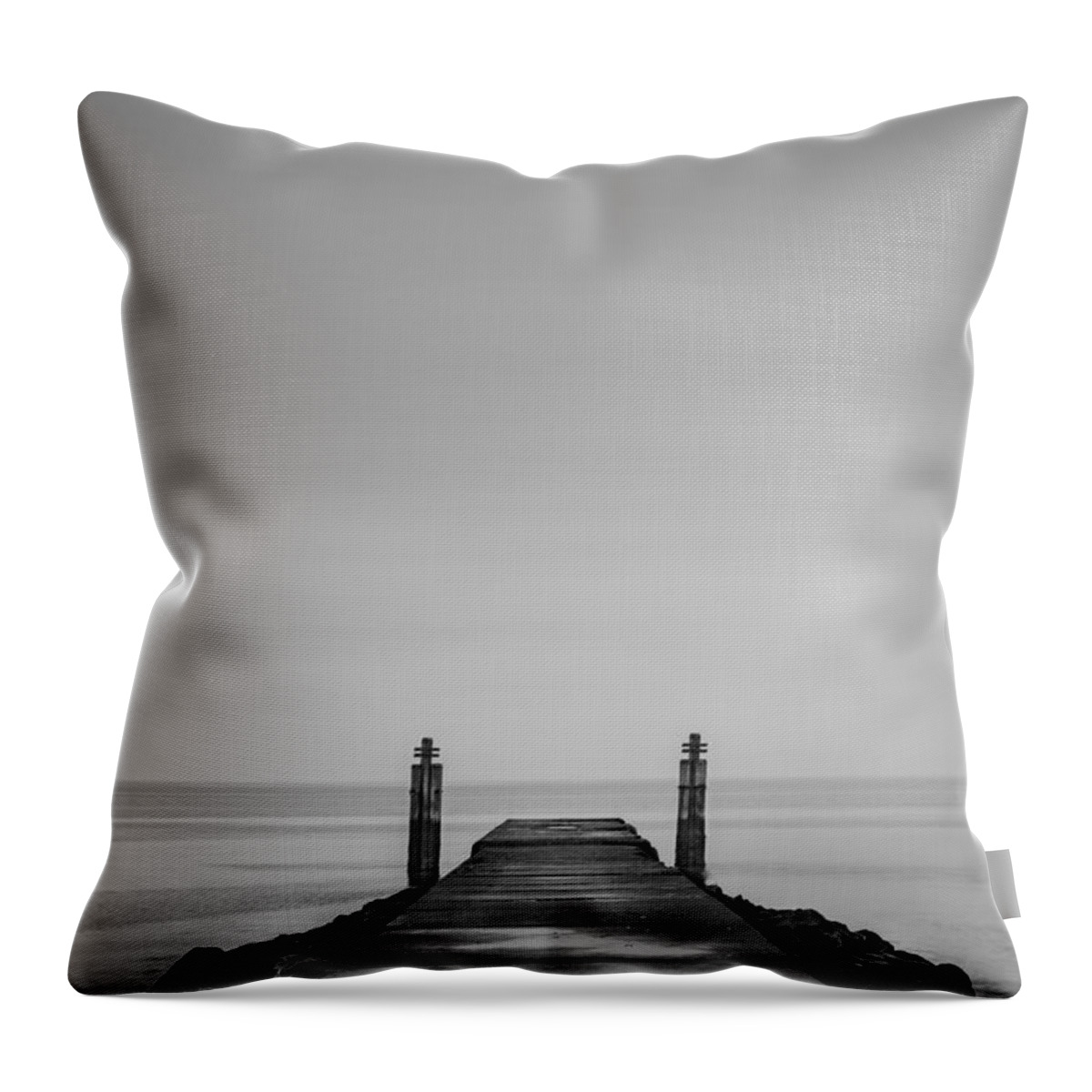 Pier Throw Pillow featuring the photograph One Step Closer by Evelina Kremsdorf