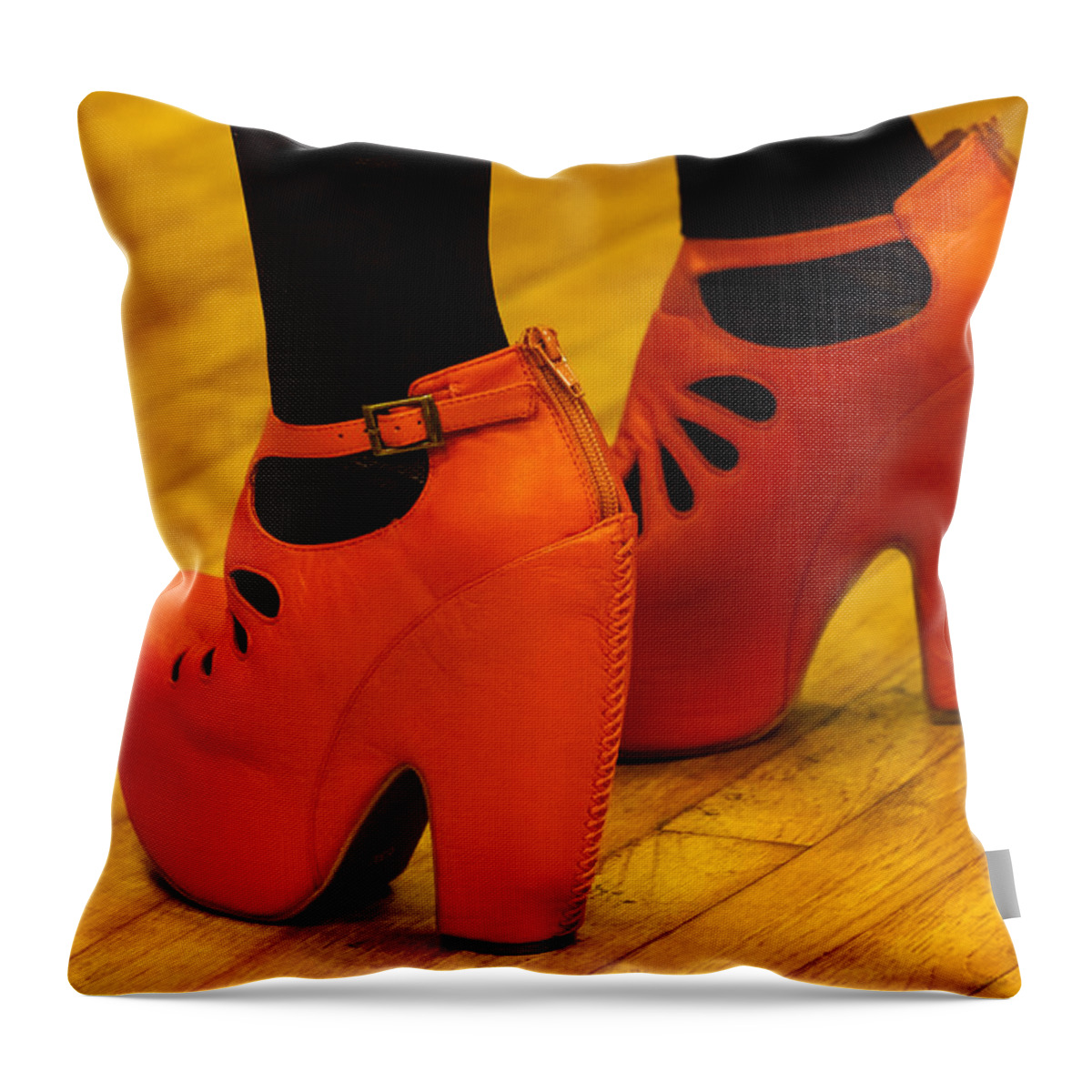 Black Throw Pillow featuring the photograph Orange Pair by Ed Gleichman