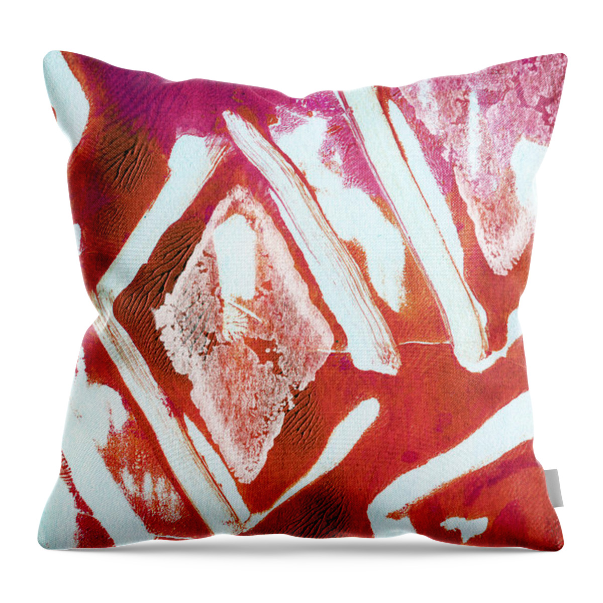 Contemporary Abstract Painting Throw Pillow featuring the painting Orchid Diamonds- Abstract Painting by Linda Woods