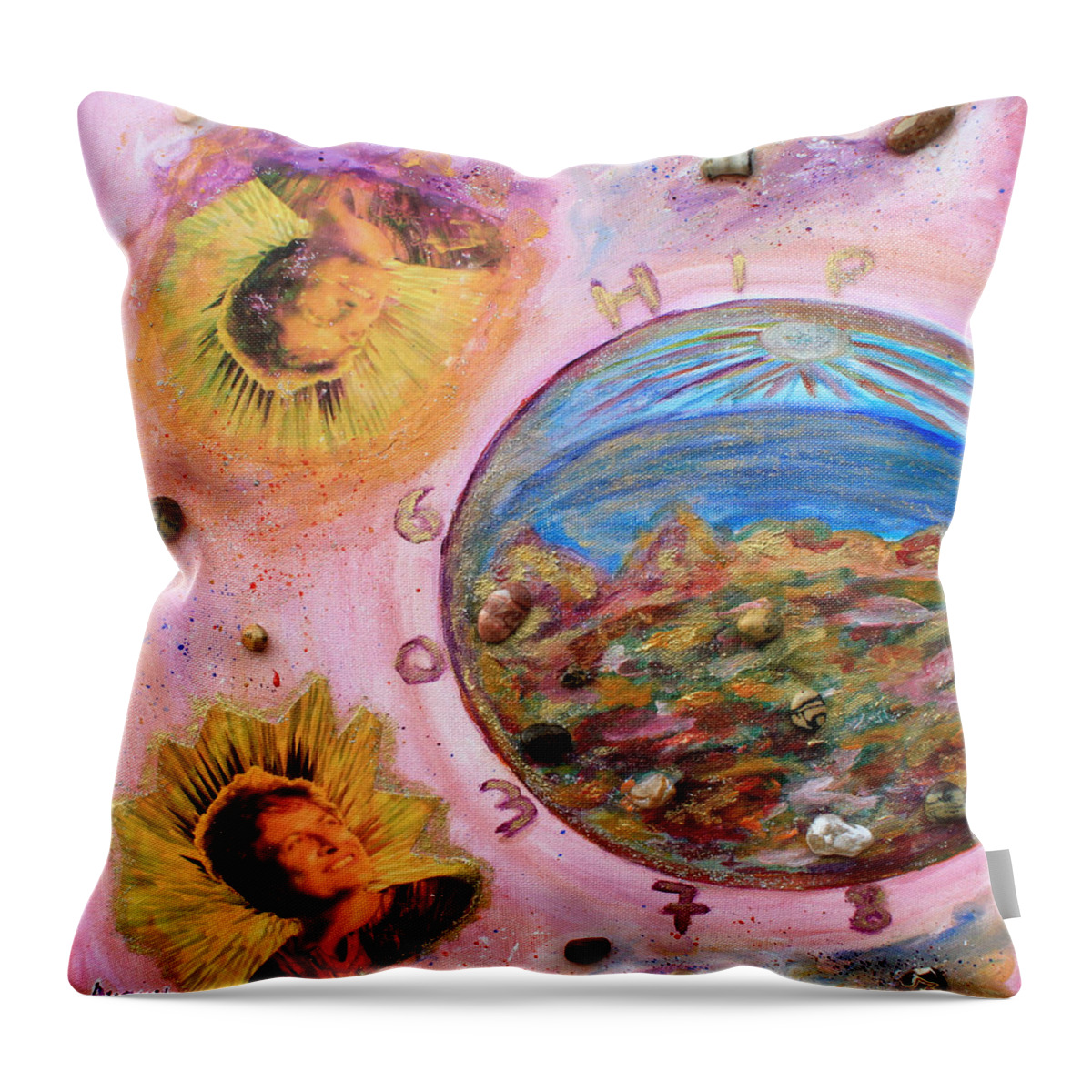 Augusta Stylianou Throw Pillow featuring the painting Order Your Birth Star by Augusta Stylianou