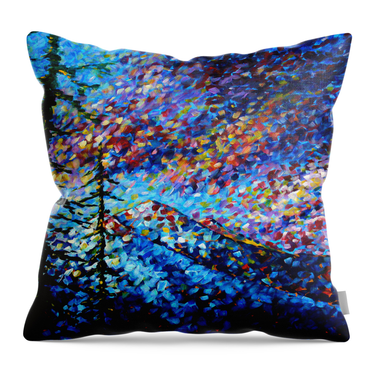 Abstract Throw Pillow featuring the painting Original Abstract Impressionist Landscape Contemporary Art by MADART Mountain Glory by Megan Duncanson