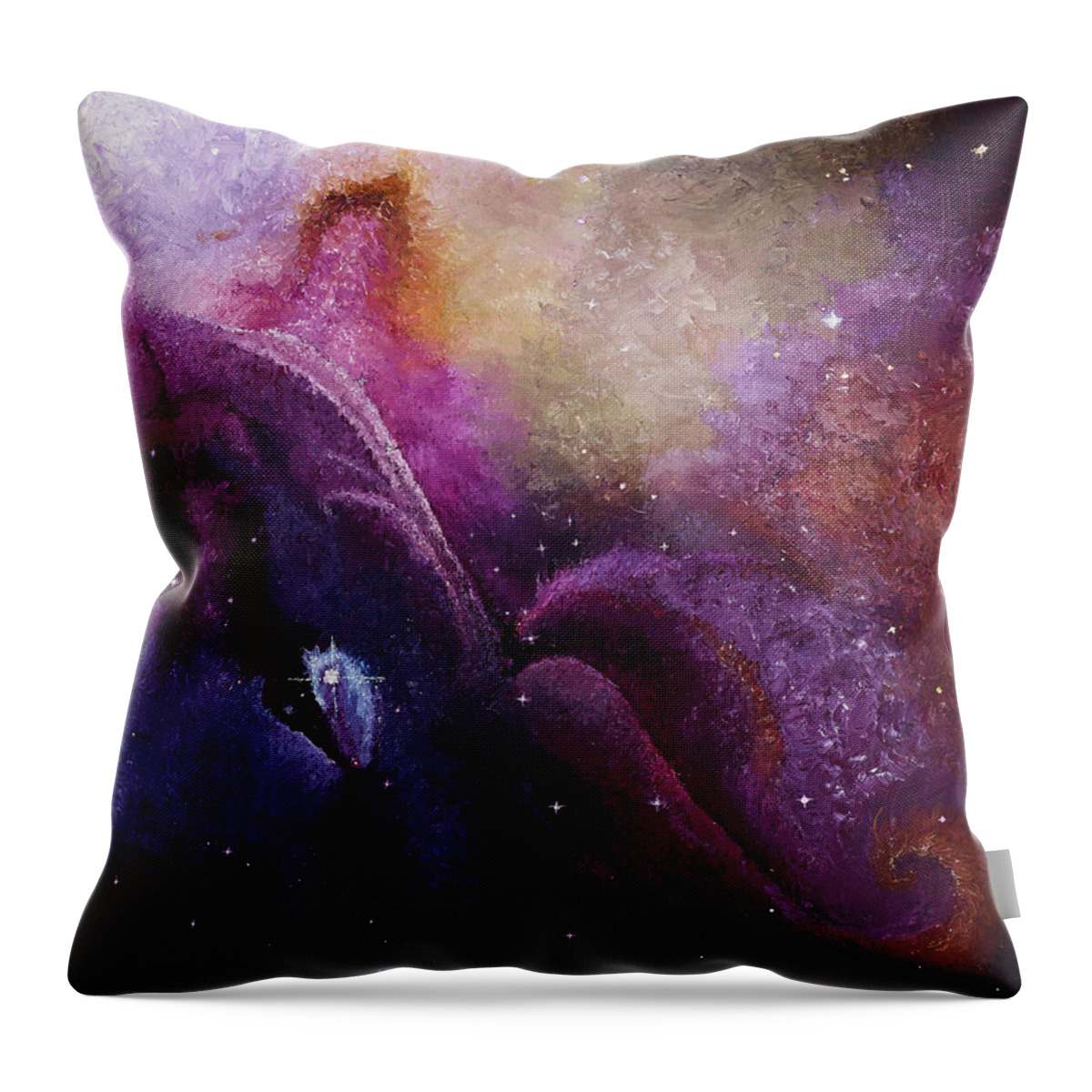 Contemporary Throw Pillow featuring the painting Orion's Nebula by KarenElizabeth Balon