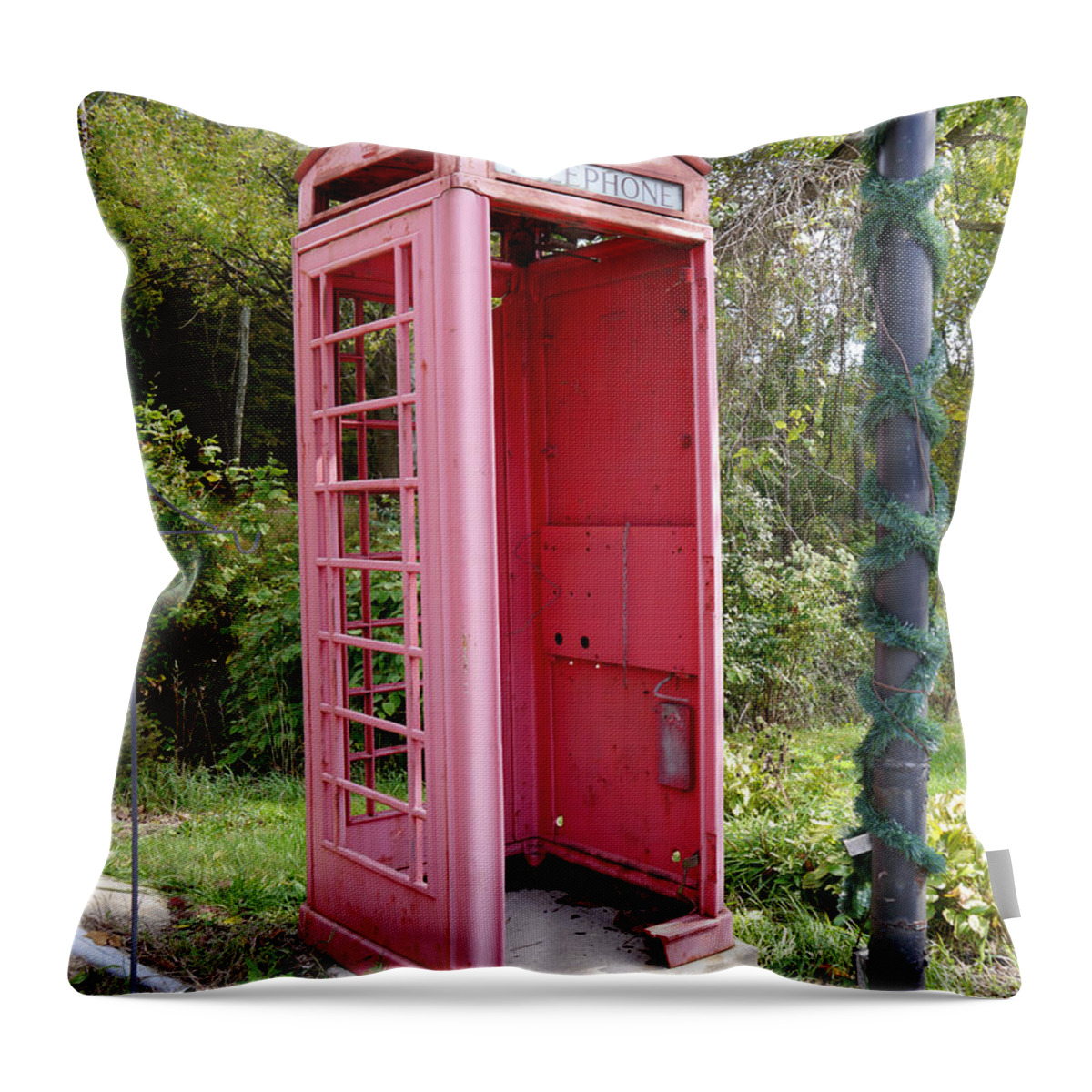 Telephone Throw Pillow featuring the photograph Out of Order by Richard Reeve