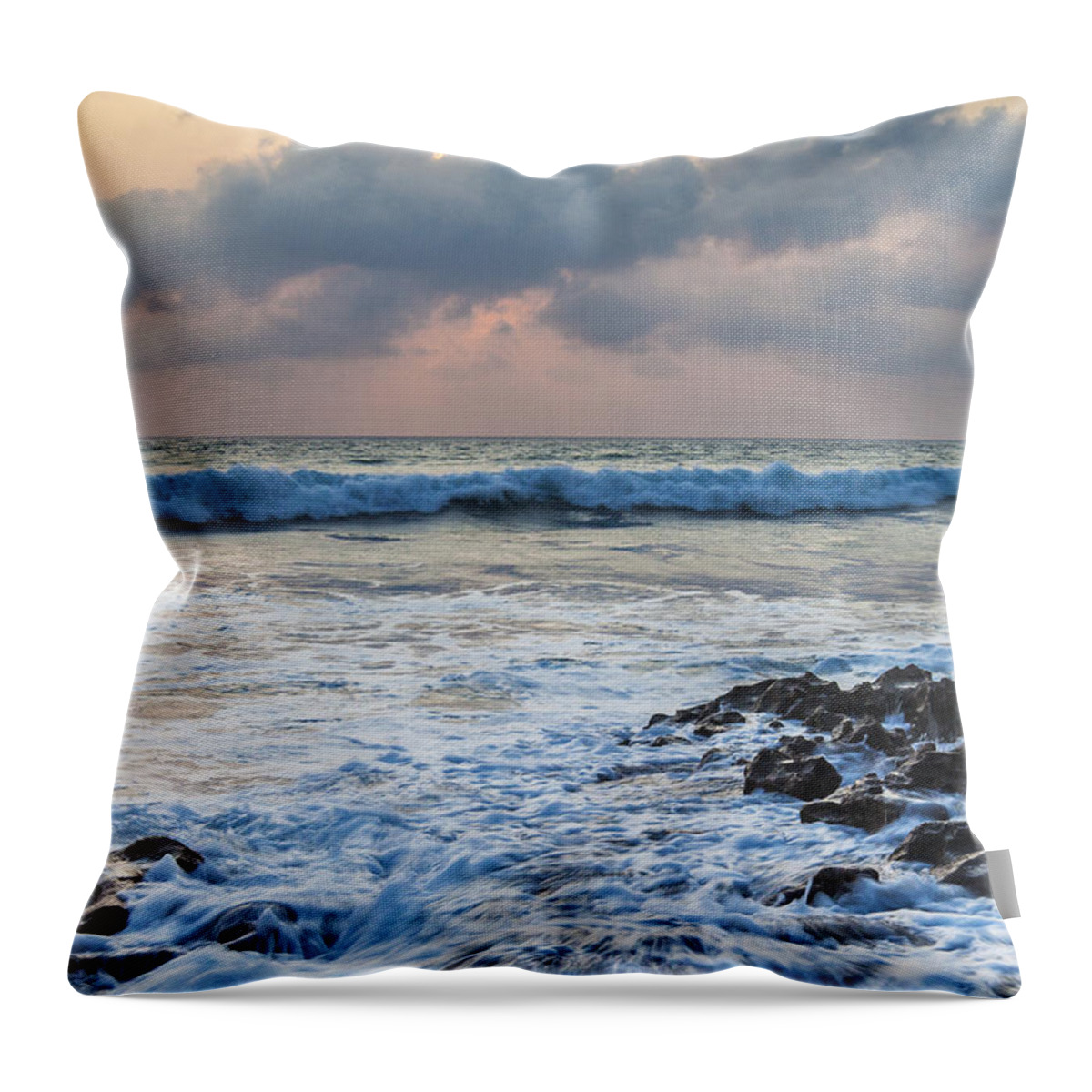 Art Throw Pillow featuring the photograph Over Rocks by Jon Glaser