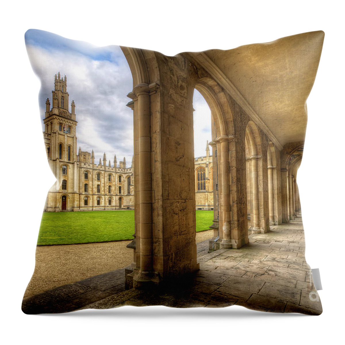 Oxford Throw Pillow featuring the photograph Oxford University - All Souls College 2.0 by Yhun Suarez