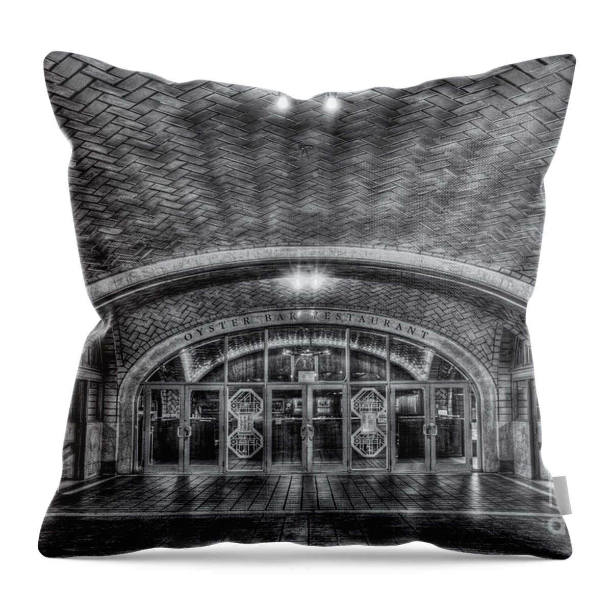 Clarence Holmes Throw Pillow featuring the photograph Oyster Bar Restaurant II by Clarence Holmes